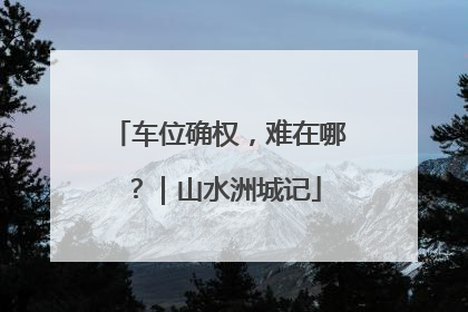 车位确权，难在哪？｜山水洲城记